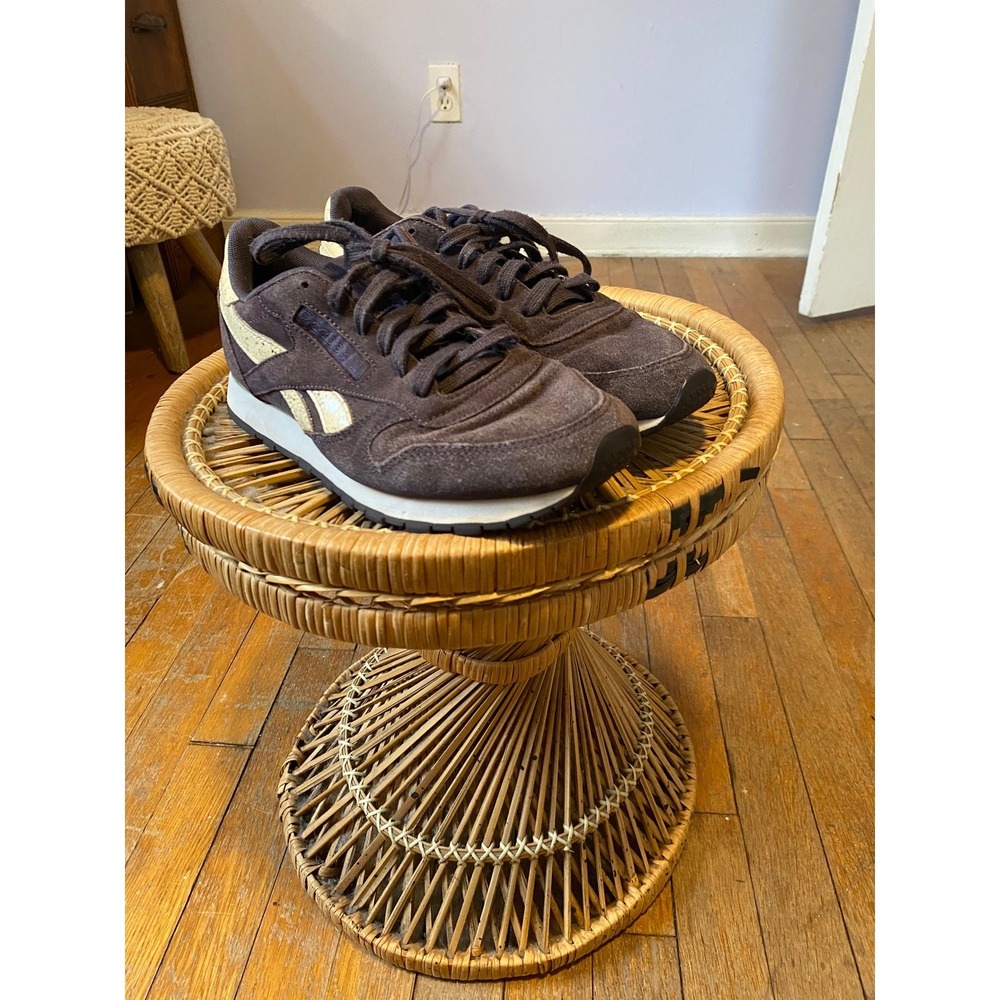 Brown Reebok Classic Nylon Speckled Suede Sneakers Size 8.5 Womens